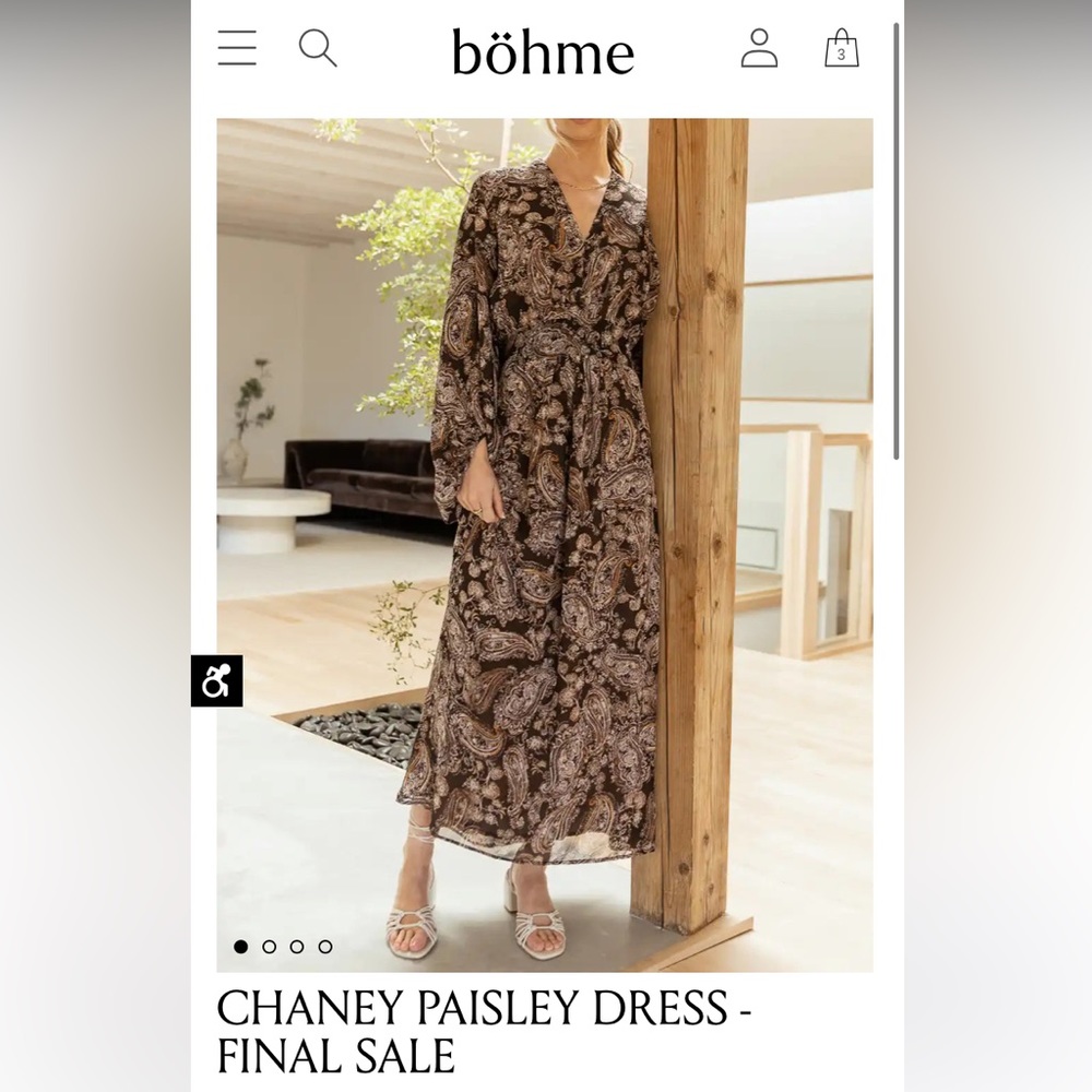 Bohme Modest Paisley Dress Size small